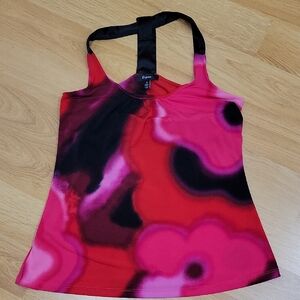 Express Pink, Red & Black Floral Halter Camisole